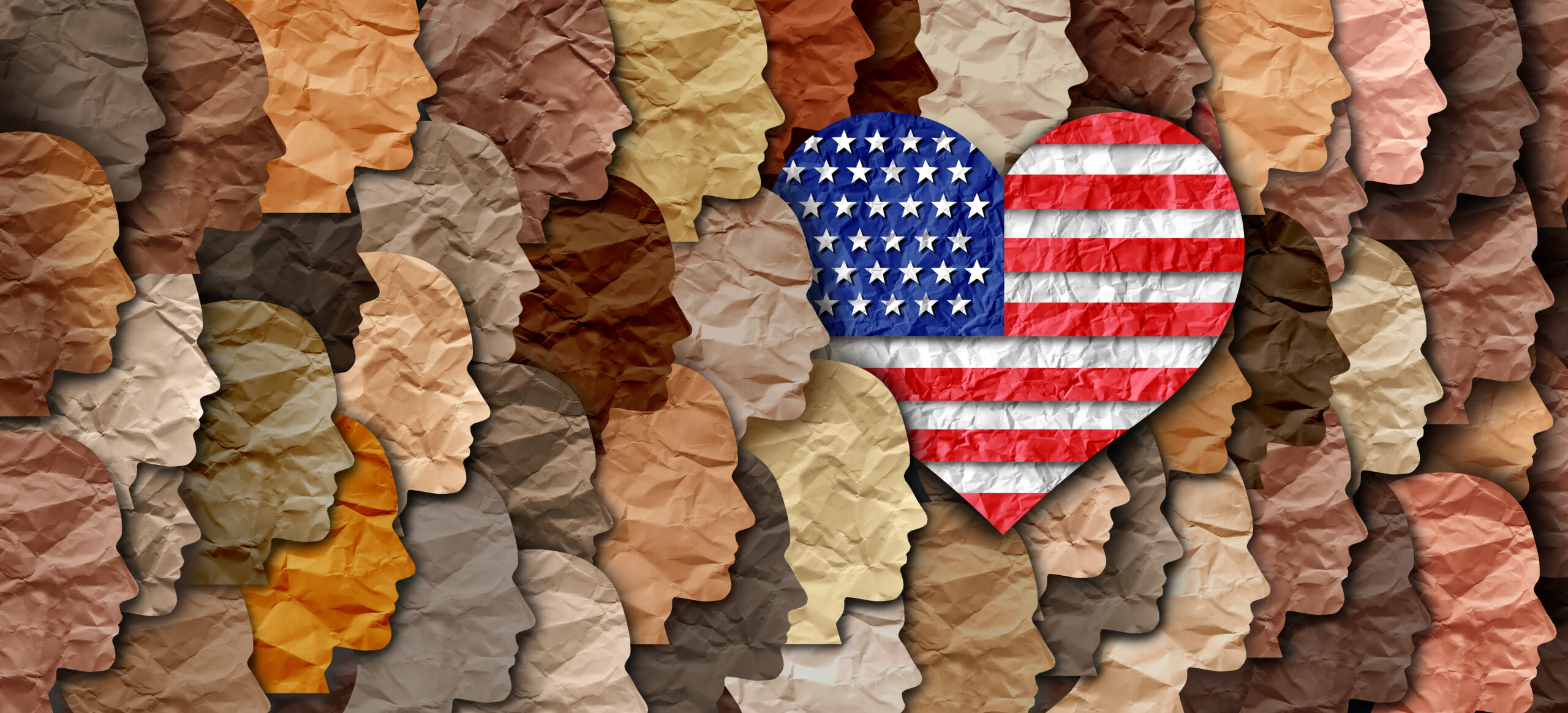 United States Memorial Day observance USA as a federal Holiday mourning the fallen soldiers of the military and honoring US armed forces death as diverse hands joining to honor the nation as a heart shape.